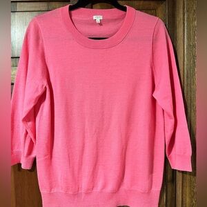 J. Crew Vibrant Pink Crew Neck Sweater